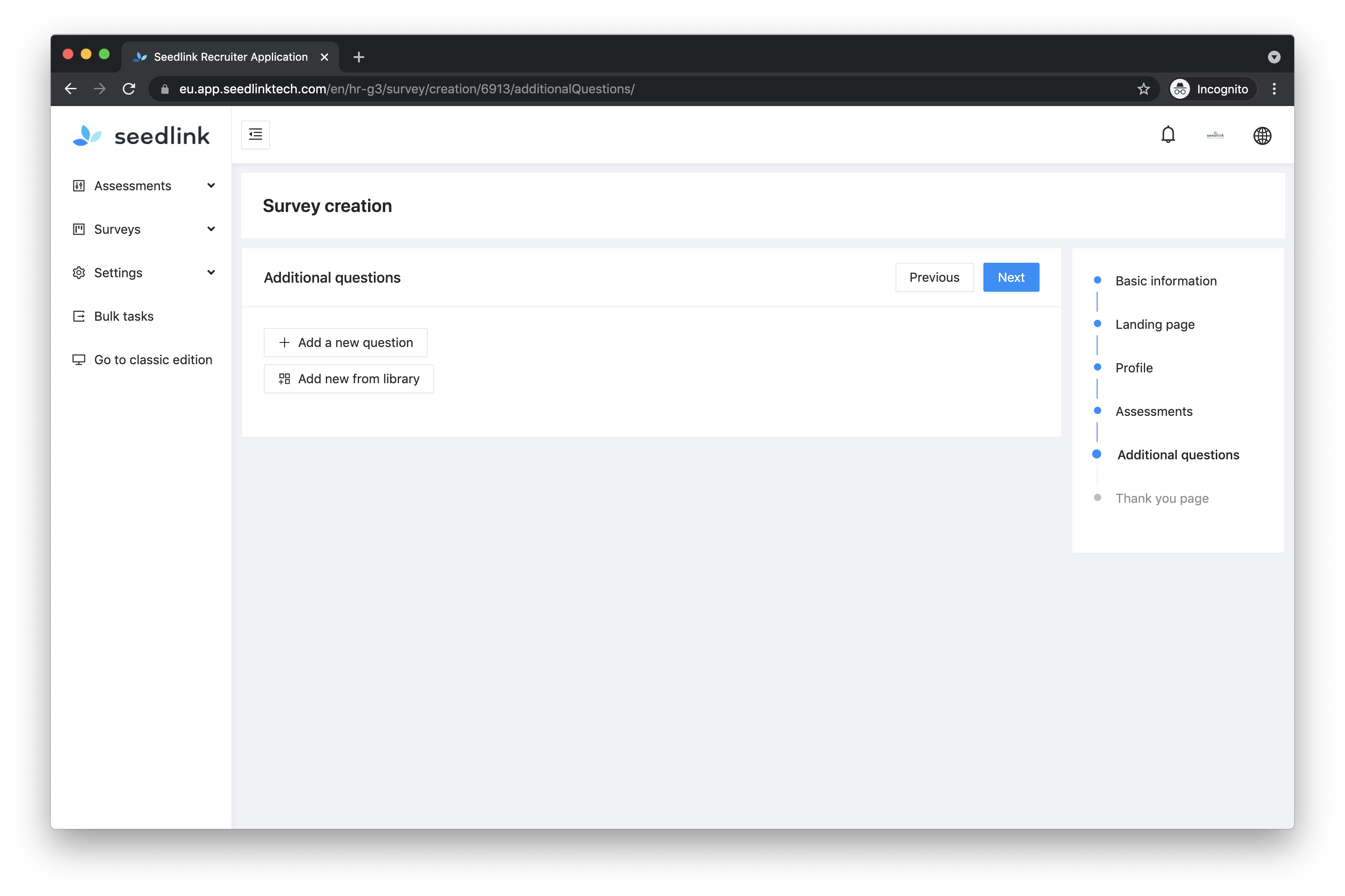 createSurveyAdditionalQuestions
