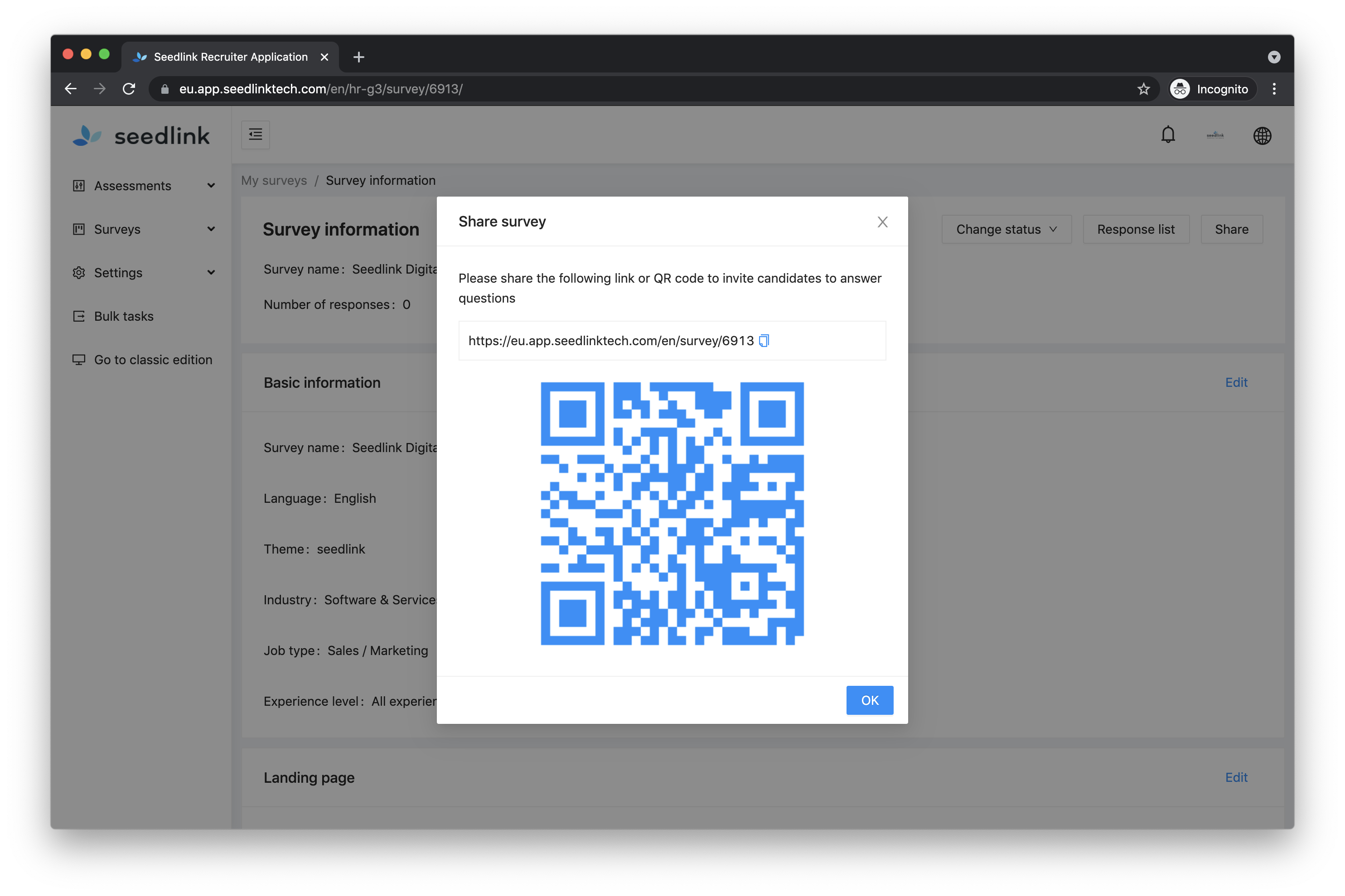 createSurveySharing